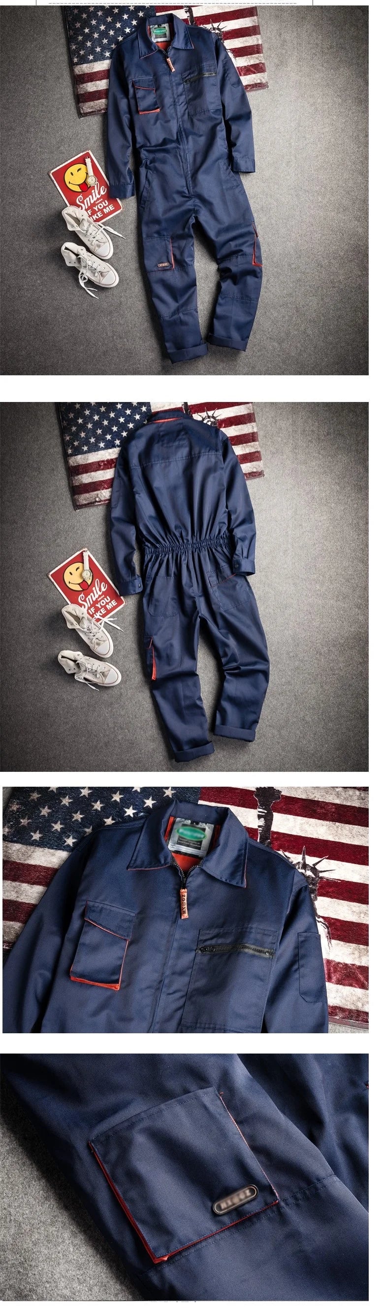 Work Overalls Uniform Men's Jumpsuit Working Coveralls Welding Suit Working Suit Safety Clothing Mechanic Work Overall Costume
