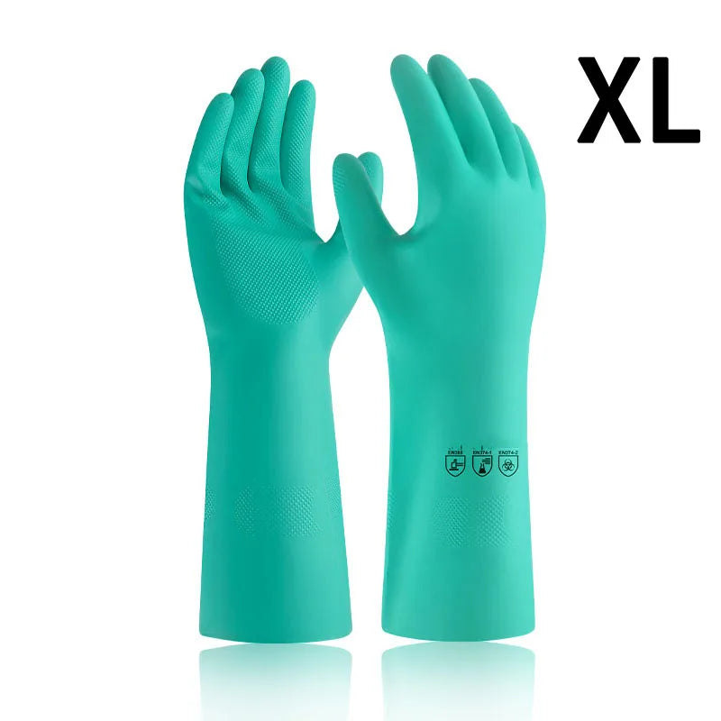 Dishwashing Gloves Rubber Latex Kitchen Waterproof Washing Clothes Durable Oil Resistant Industrial Household Gloves chemical