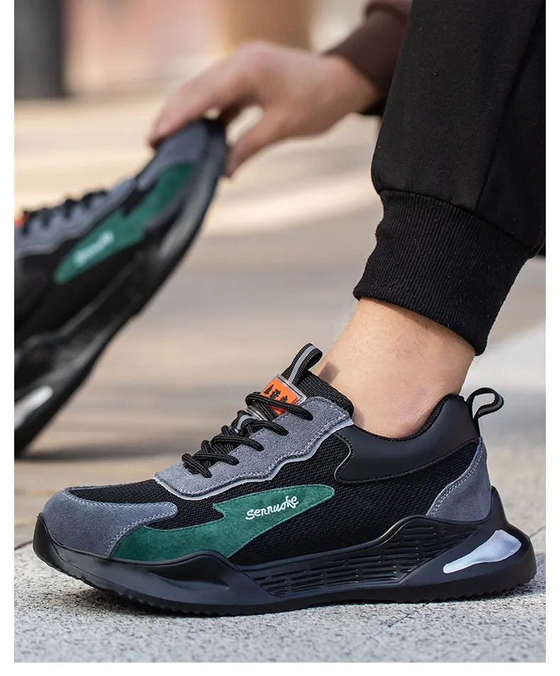 Men Safety Shoes Lightweight Steel Toe for Work for Workers Work Wear Industrial Safety Tennis Sneakers
