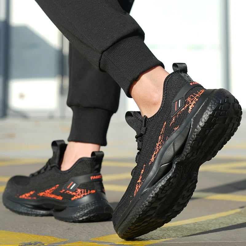 Lightweight Steel Toe Safety Shoes Men Anti-puncture Work Shoes Men Breathable Industrial Shoes Indestructible Work Safety Boots