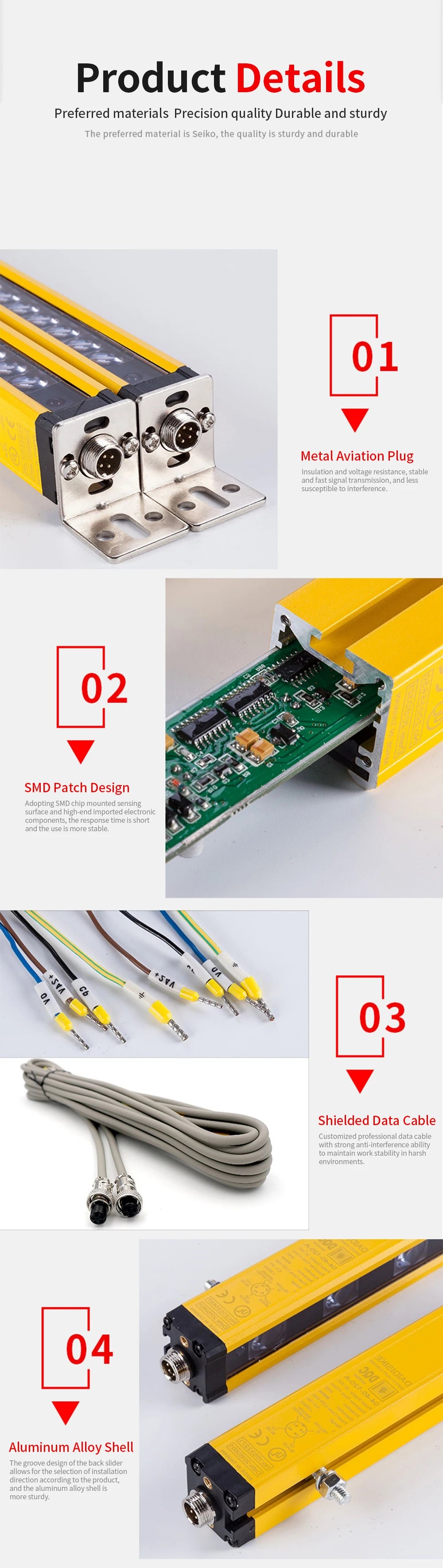 Industrial Automatic Application Strong Anti-Interference Ability Safety Protection Protector Area Safety Light Screen Sensor