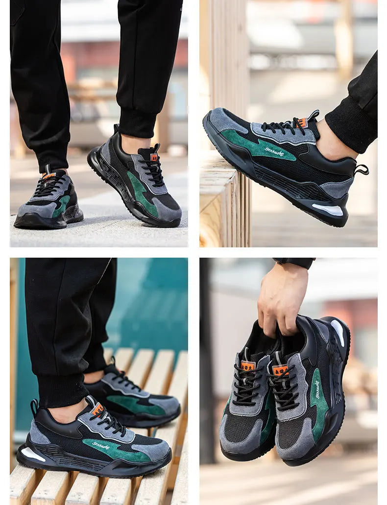 Men Safety Shoes Lightweight Steel Toe for Work for Workers Work Wear Industrial Safety Tennis Sneakers