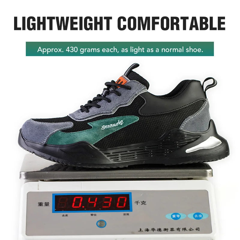 Men Safety Shoes Lightweight Steel Toe for Work for Workers Work Wear Industrial Safety Tennis Sneakers