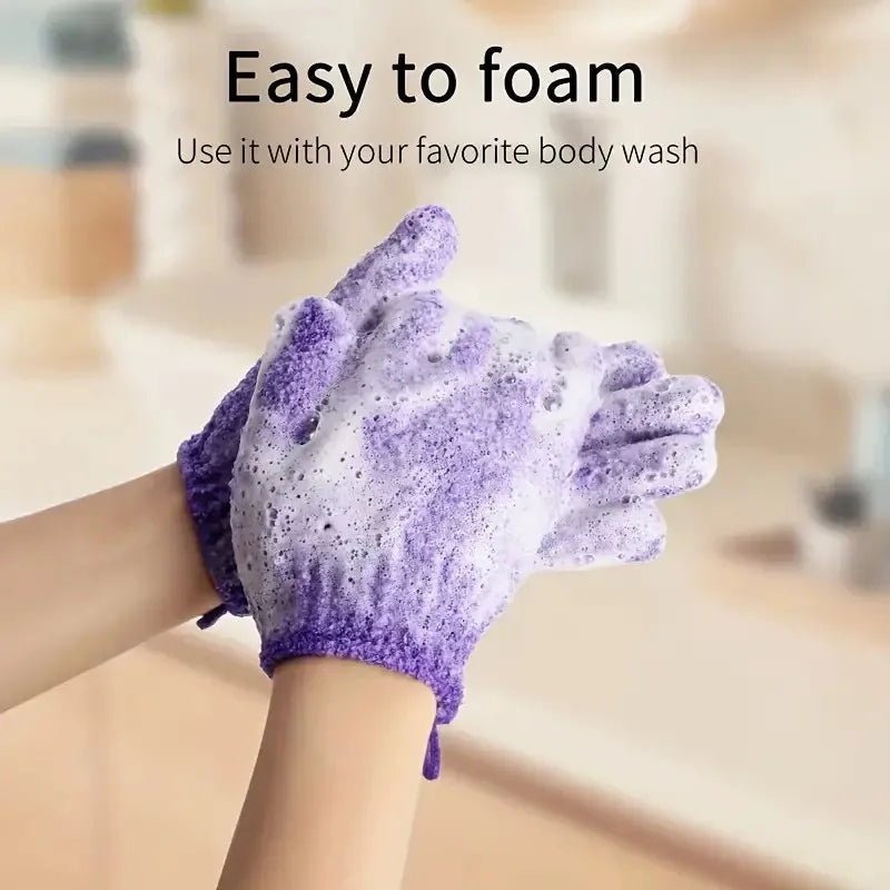 1/2/6pcs Dead Skin Removal Bath Gloves - Revitalize and Soften Skin Spa Quality Shower Scrub, Colorful Double-sided Accessories