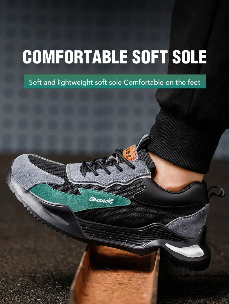 Men Safety Shoes Lightweight Steel Toe for Work for Workers Work Wear Industrial Safety Tennis Sneakers