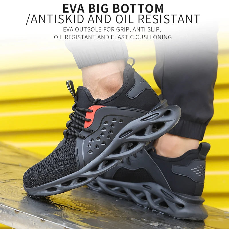 Lightweight Safety Shoes For Men Protective Work Boots Anti-smash Puncture Proof Industrial WorkShoes Outdoor Safety Sneakers