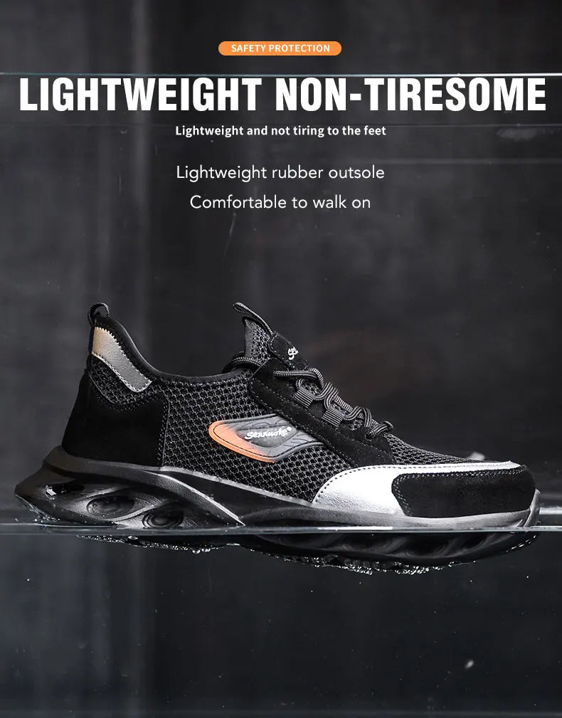 Men Safety Shoes Lightweight Steel Toe for Work for Workers Work Wear Industrial Safety Tennis Sneakers