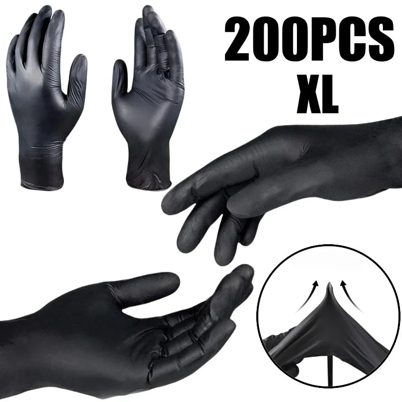 Black Disposable Vinyl Gloves Pvc Safety Gloves Waterproof Touch Screen Anti Chemical Gloves for Housework Cleaning Tools