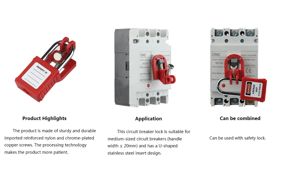 CNC Multifunctional Circuit Breaker Lock Industrial Air Switch Safety Lock Lockout Tagout Electrical Safety Lock