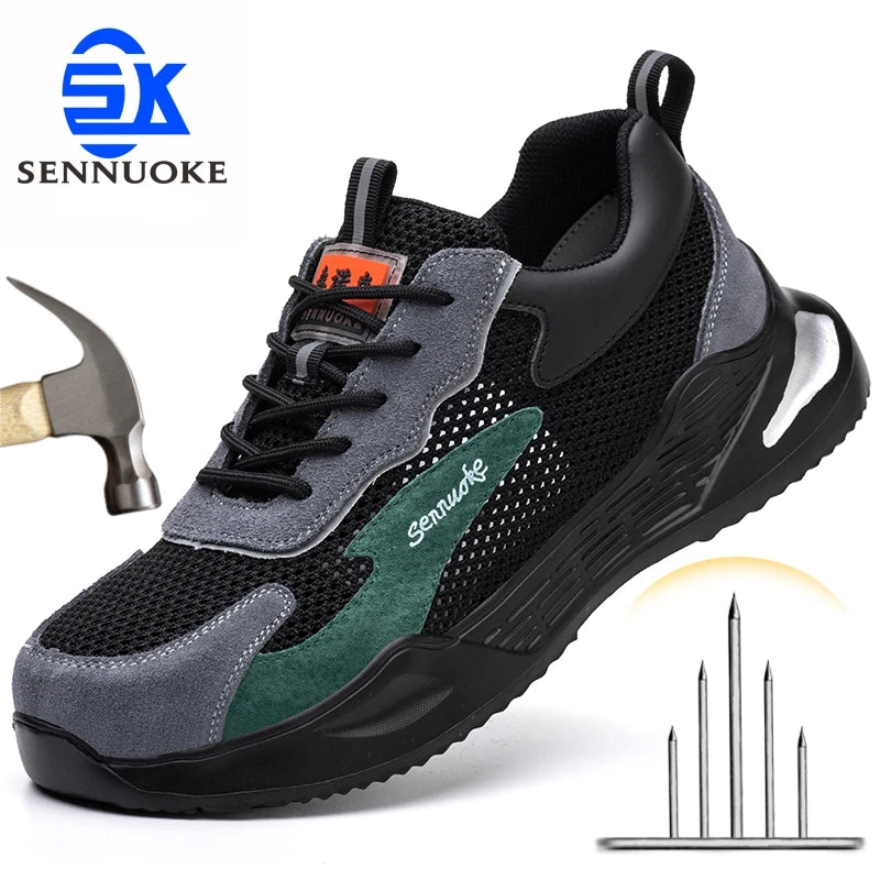 Men Safety Shoes Lightweight Steel Toe for Work for Workers Work Wear Industrial Safety Tennis Sneakers