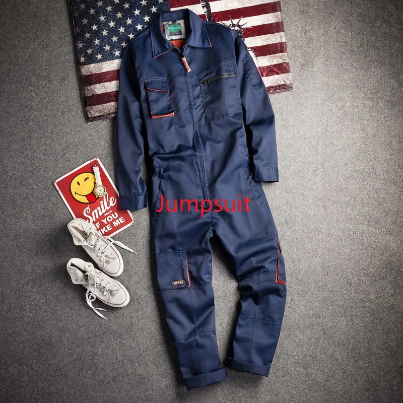Work Overalls Uniform Men's Jumpsuit Working Coveralls Welding Suit Working Suit Safety Clothing Mechanic Work Overall Costume