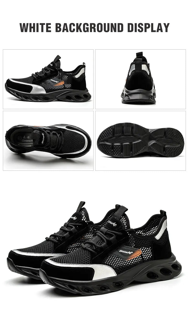 Men Safety Shoes Lightweight Steel Toe for Work for Workers Work Wear Industrial Safety Tennis Sneakers