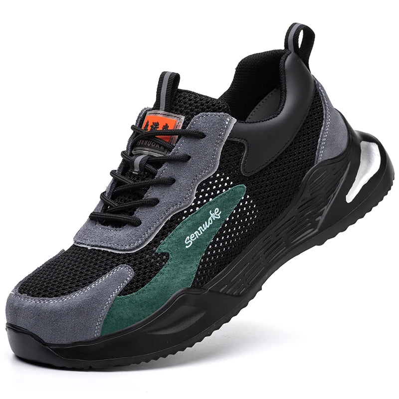 Men Safety Shoes Lightweight Steel Toe for Work for Workers Work Wear Industrial Safety Tennis Sneakers