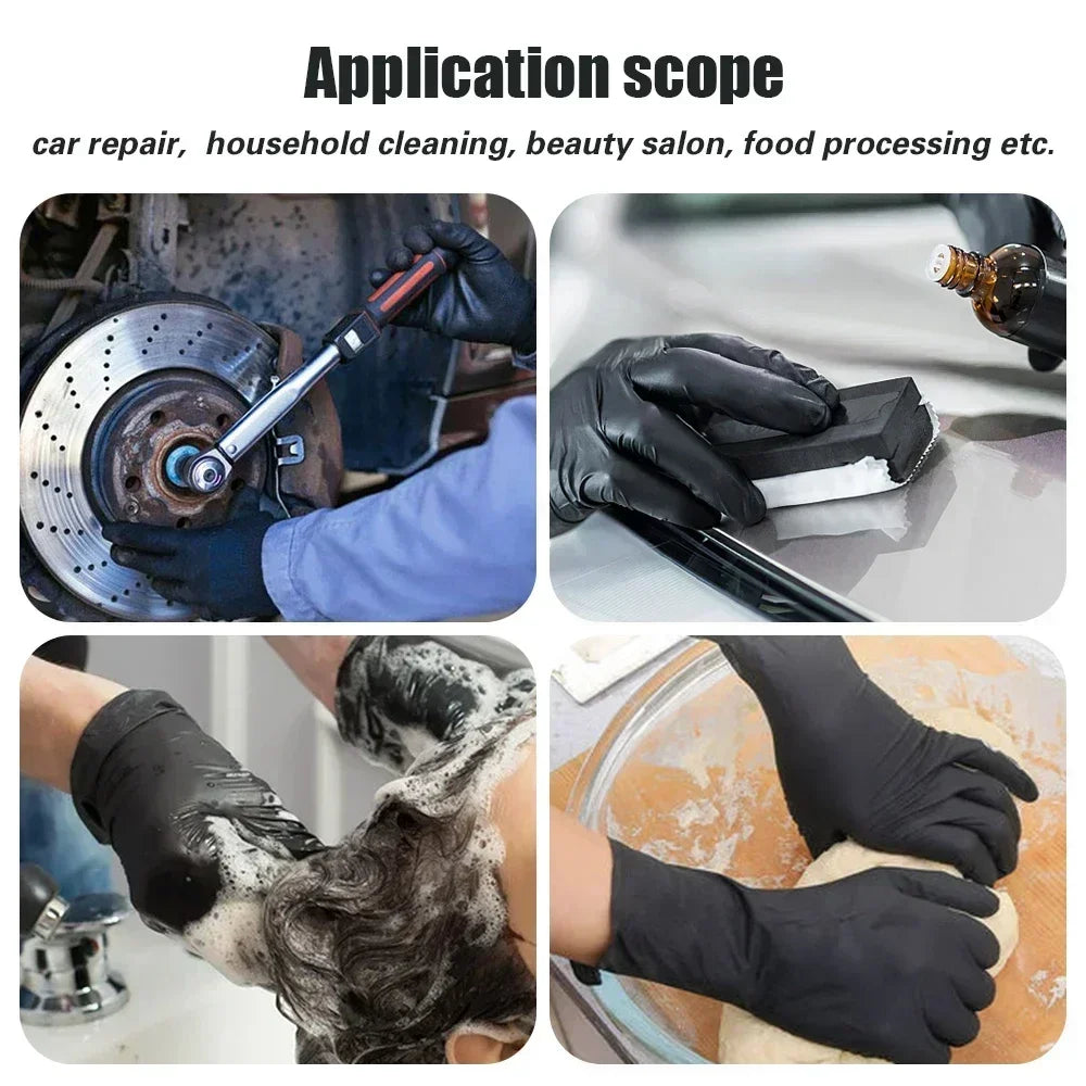 Black Disposable Vinyl Gloves Pvc Safety Gloves Waterproof Touch Screen Anti Chemical Gloves for Housework Cleaning Tools