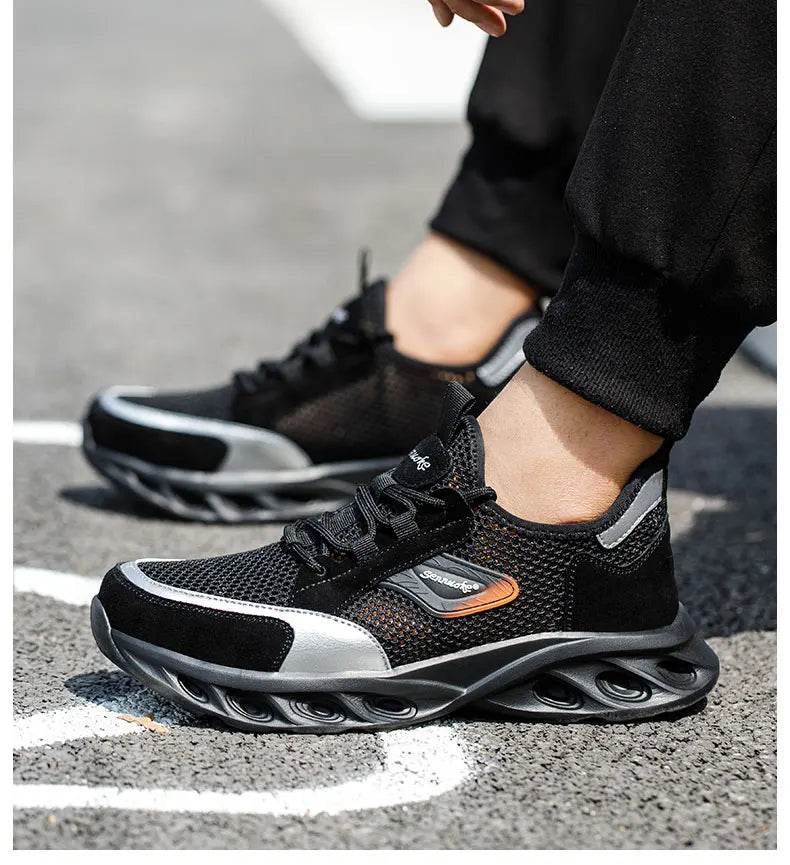 Men Safety Shoes Lightweight Steel Toe for Work for Workers Work Wear Industrial Safety Tennis Sneakers