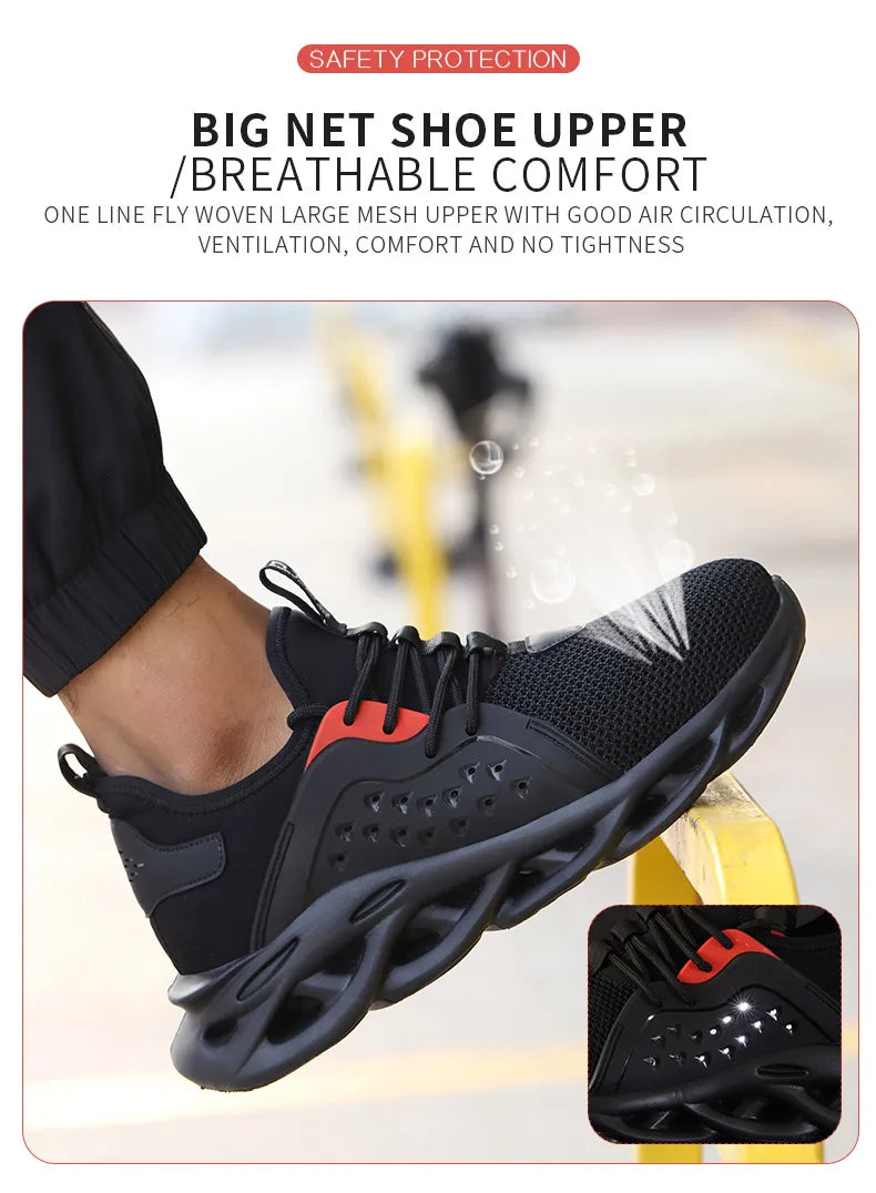 Lightweight Safety Shoes For Men Protective Work Boots Anti-smash Puncture Proof Industrial WorkShoes Outdoor Safety Sneakers