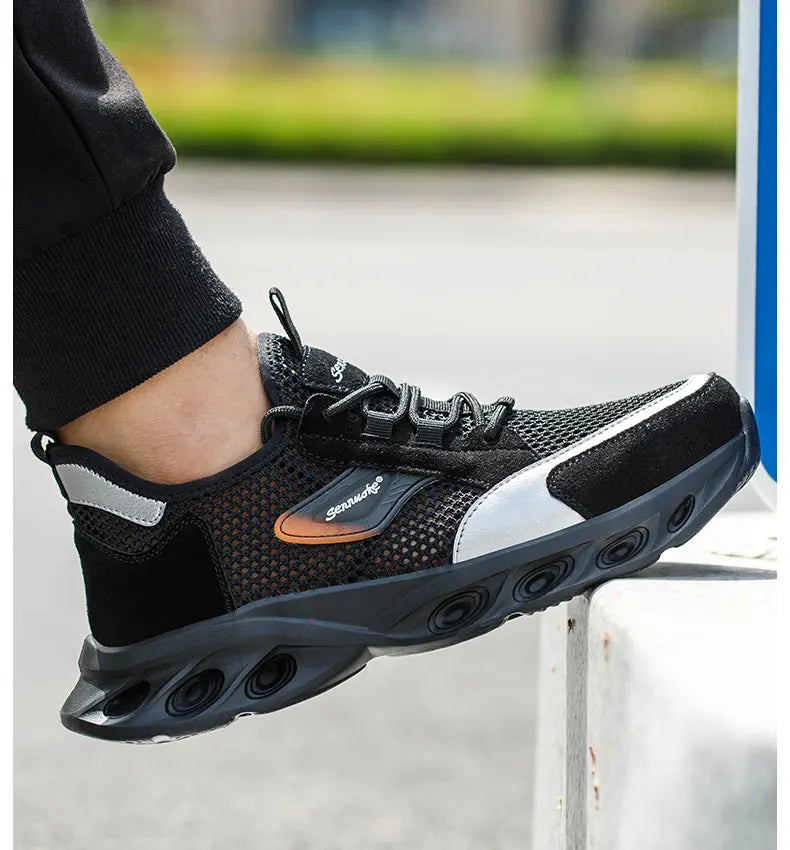 Men Safety Shoes Lightweight Steel Toe for Work for Workers Work Wear Industrial Safety Tennis Sneakers