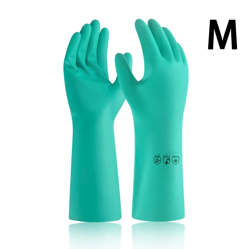 Dishwashing Gloves Rubber Latex Kitchen Waterproof Washing Clothes Durable Oil Resistant Industrial Household Gloves chemical
