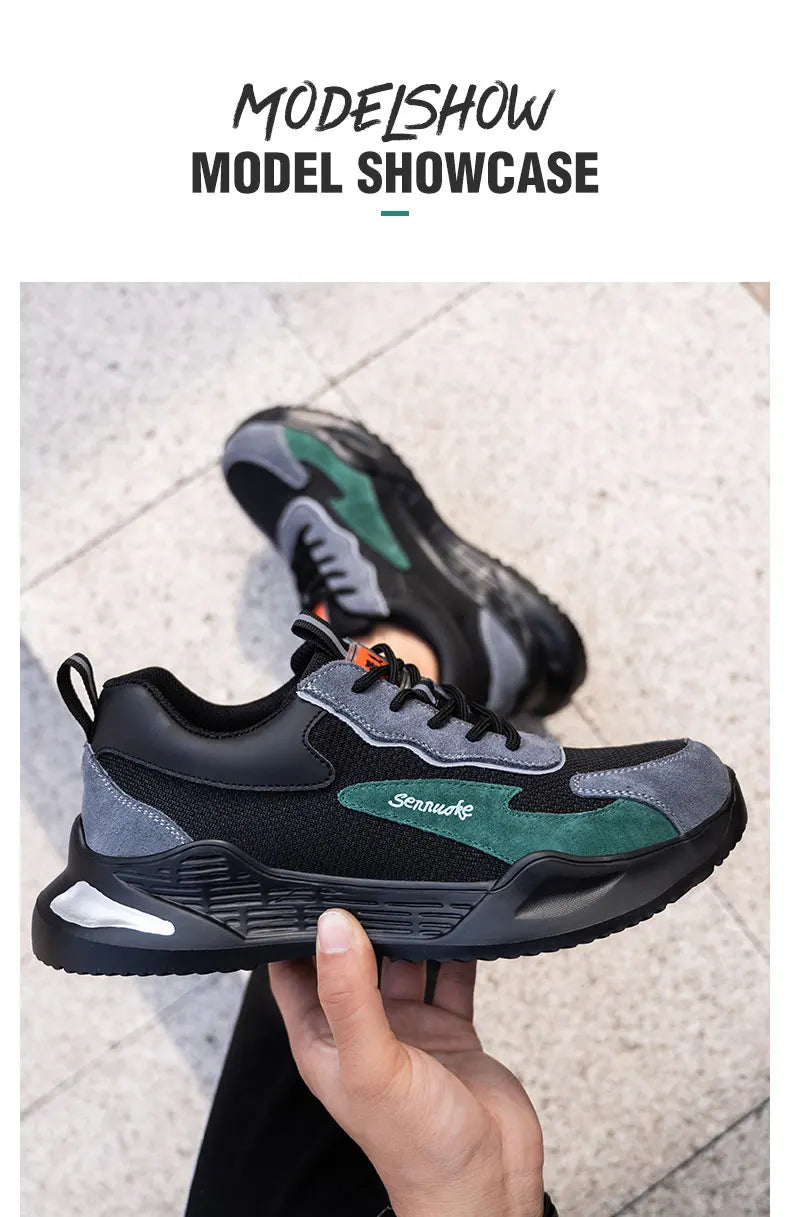 Men Safety Shoes Lightweight Steel Toe for Work for Workers Work Wear Industrial Safety Tennis Sneakers