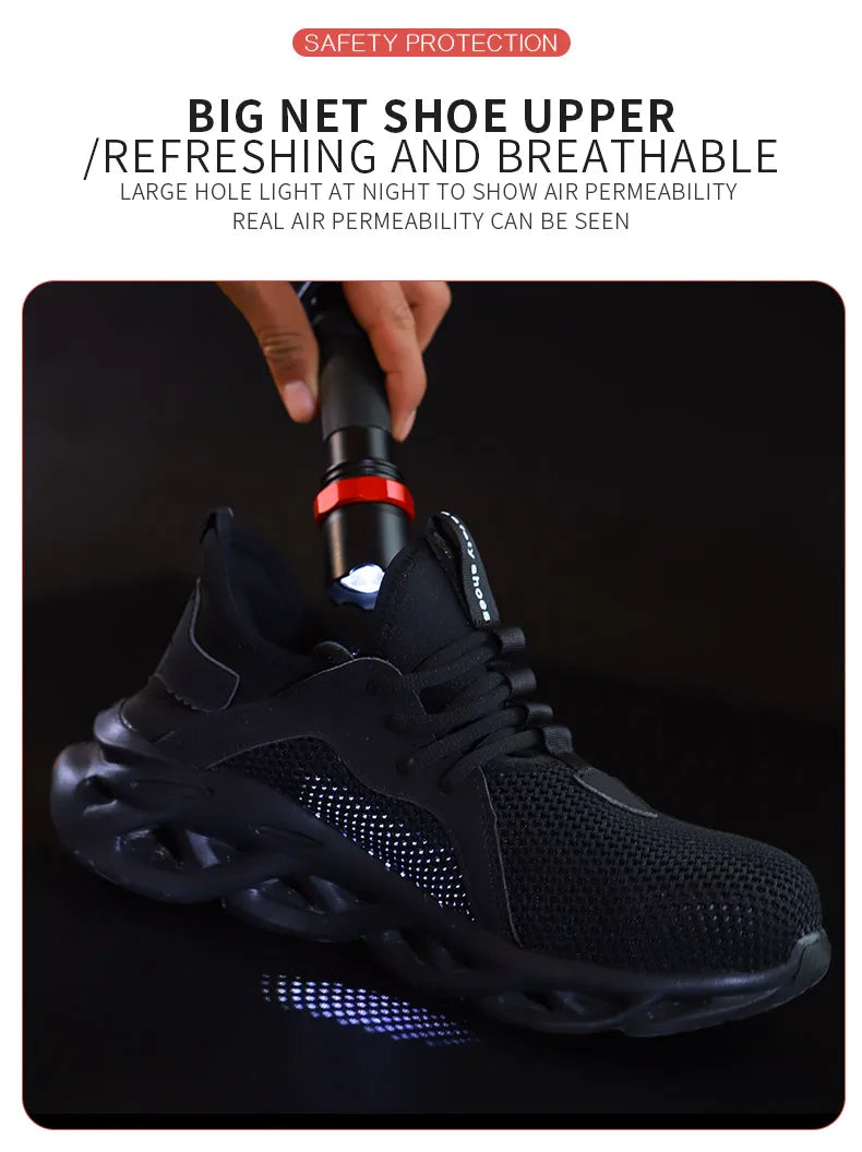 Lightweight Safety Shoes For Men Protective Work Boots Anti-smash Puncture Proof Industrial WorkShoes Outdoor Safety Sneakers