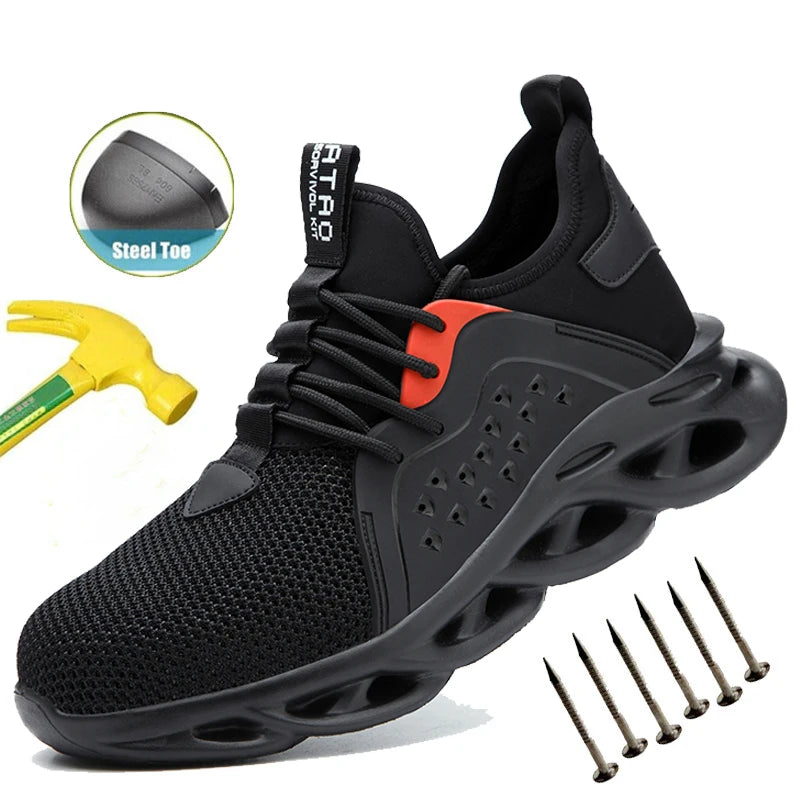 Lightweight Safety Shoes For Men Protective Work Boots Anti-smash Puncture Proof Industrial WorkShoes Outdoor Safety Sneakers