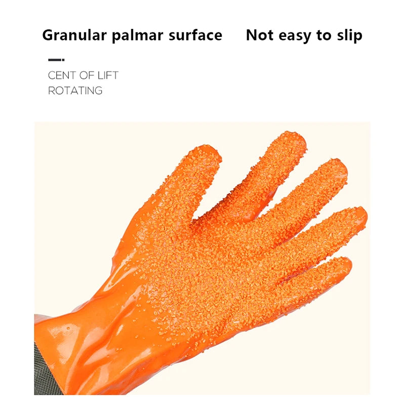 1 Pair Long Waterproof Drain Cleaning Gloves Chemical Resistant Gloves PVC Reusable Heavy Duty Long Rubber Gloves
