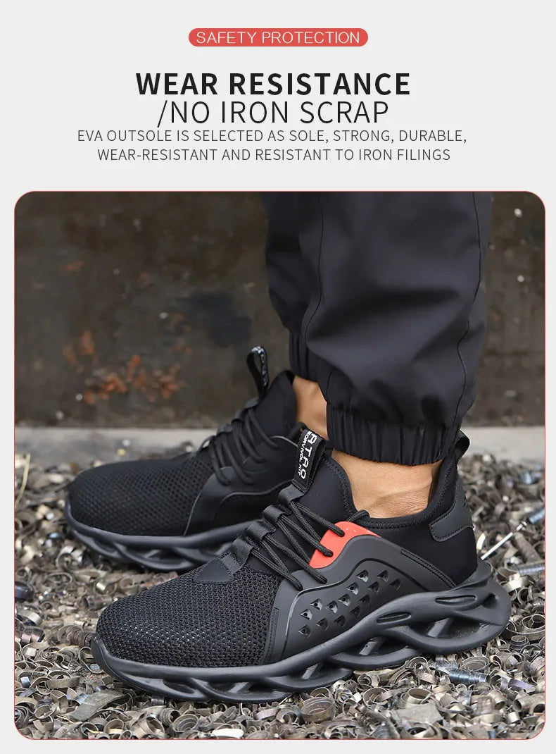 Lightweight Safety Shoes For Men Protective Work Boots Anti-smash Puncture Proof Industrial WorkShoes Outdoor Safety Sneakers
