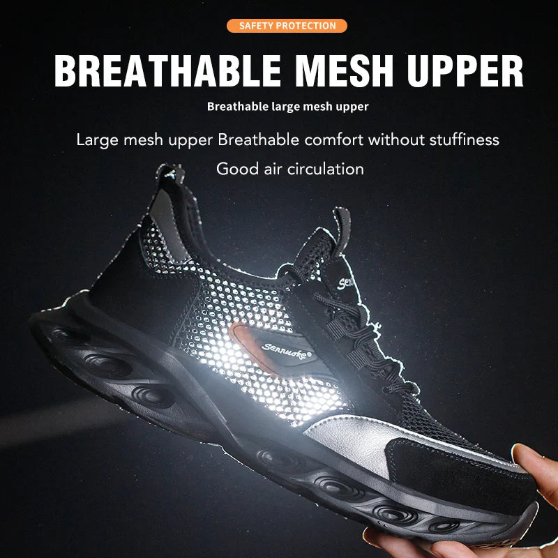 Men Safety Shoes Lightweight Steel Toe for Work for Workers Work Wear Industrial Safety Tennis Sneakers
