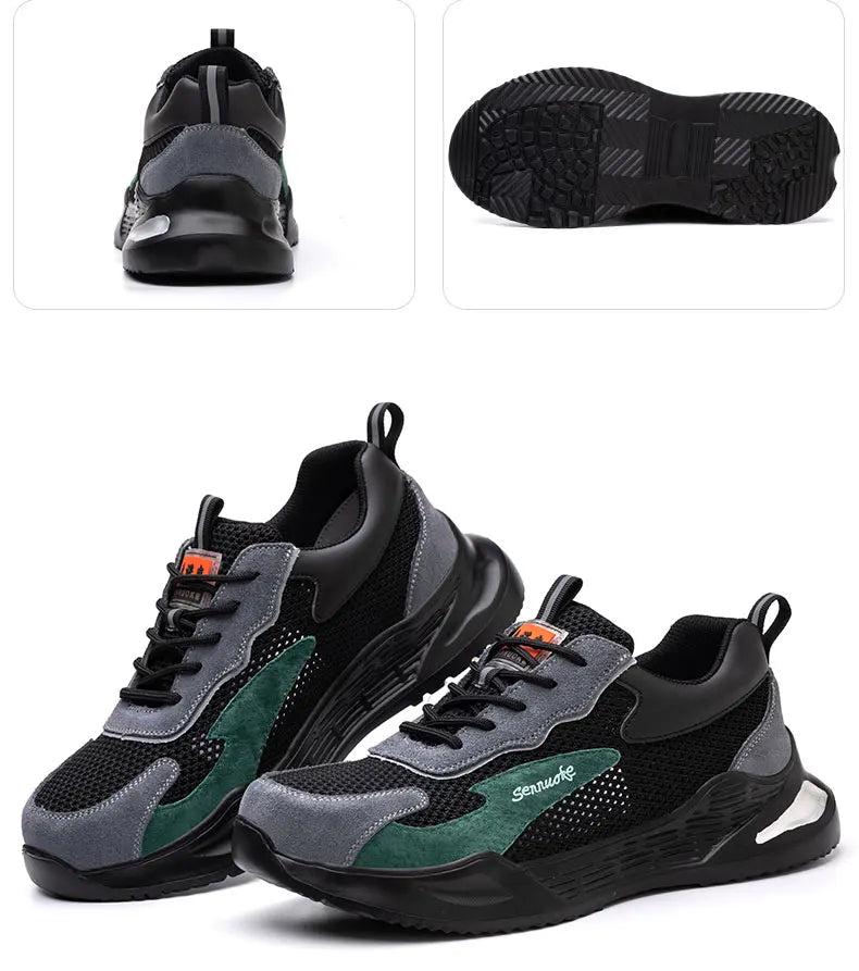 Men Safety Shoes Lightweight Steel Toe for Work for Workers Work Wear Industrial Safety Tennis Sneakers