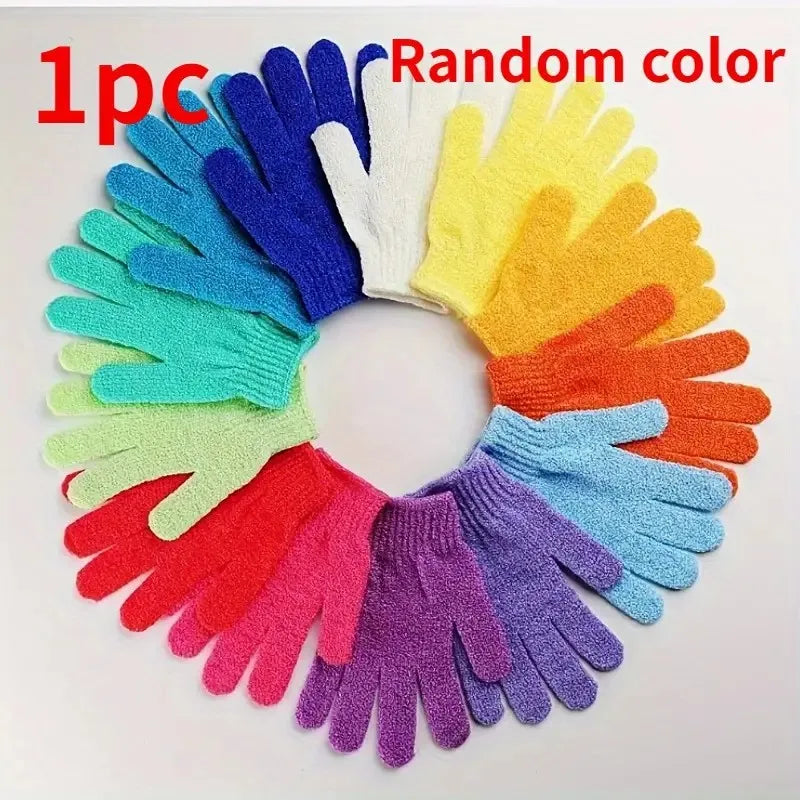 1/2/6pcs Dead Skin Removal Bath Gloves - Revitalize and Soften Skin Spa Quality Shower Scrub, Colorful Double-sided Accessories