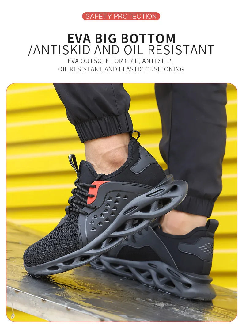 Lightweight Safety Shoes For Men Protective Work Boots Anti-smash Puncture Proof Industrial WorkShoes Outdoor Safety Sneakers
