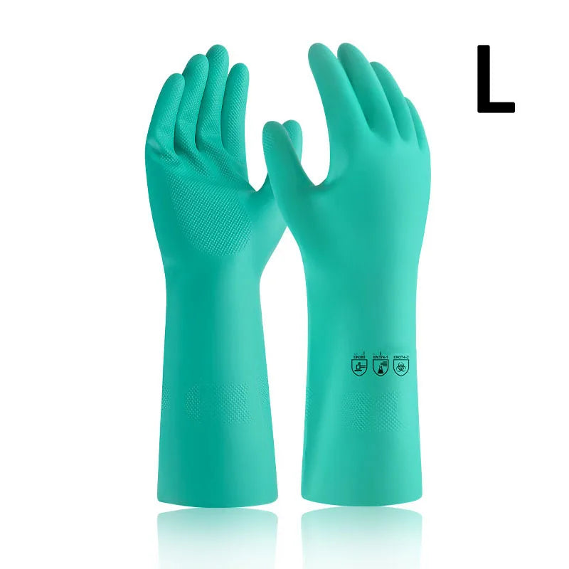 Dishwashing Gloves Rubber Latex Kitchen Waterproof Washing Clothes Durable Oil Resistant Industrial Household Gloves chemical