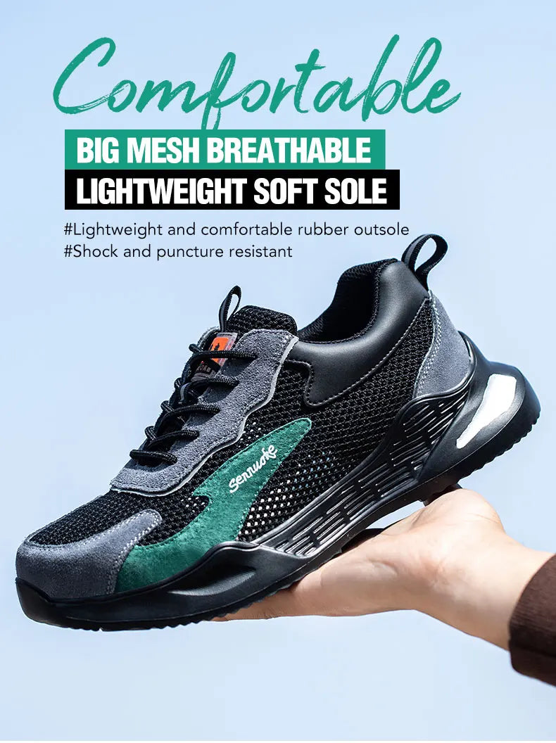 Men Safety Shoes Lightweight Steel Toe for Work for Workers Work Wear Industrial Safety Tennis Sneakers