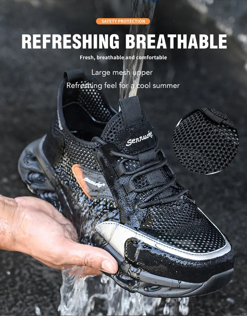 Men Safety Shoes Lightweight Steel Toe for Work for Workers Work Wear Industrial Safety Tennis Sneakers