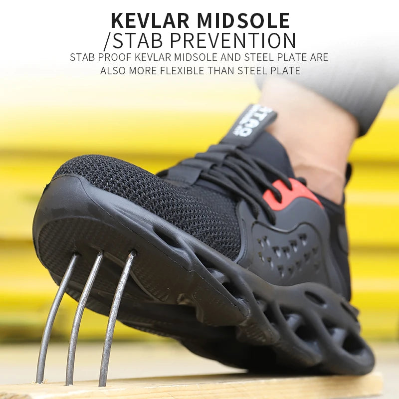 Lightweight Safety Shoes For Men Protective Work Boots Anti-smash Puncture Proof Industrial WorkShoes Outdoor Safety Sneakers