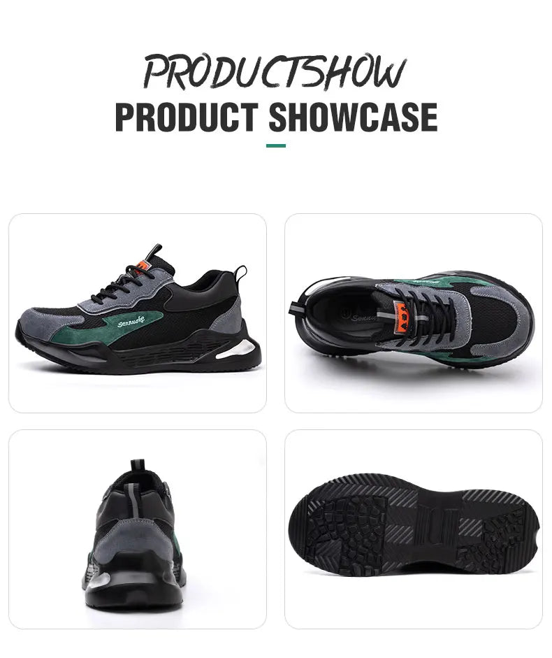 Men Safety Shoes Lightweight Steel Toe for Work for Workers Work Wear Industrial Safety Tennis Sneakers