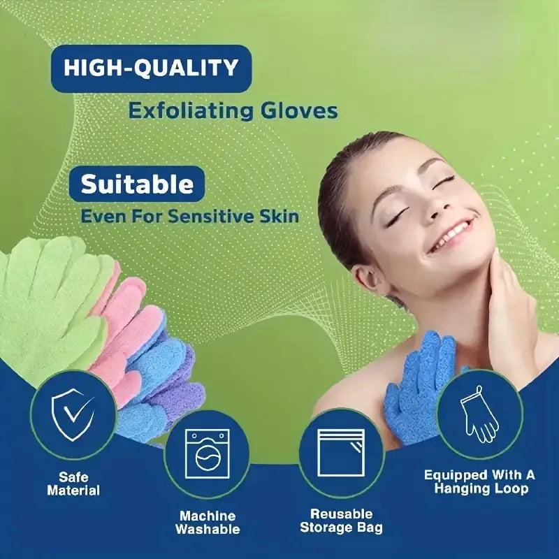 1/2/6pcs Dead Skin Removal Bath Gloves - Revitalize and Soften Skin Spa Quality Shower Scrub, Colorful Double-sided Accessories
