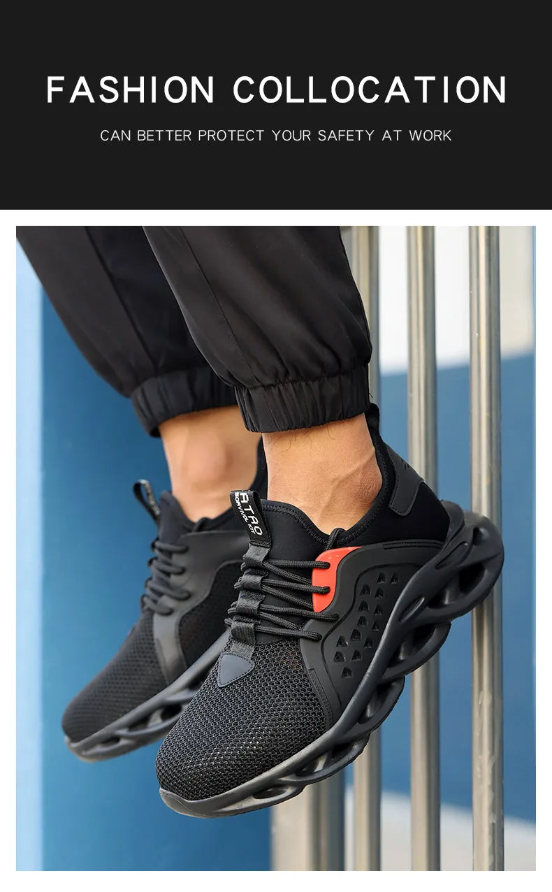 Lightweight Safety Shoes For Men Protective Work Boots Anti-smash Puncture Proof Industrial WorkShoes Outdoor Safety Sneakers
