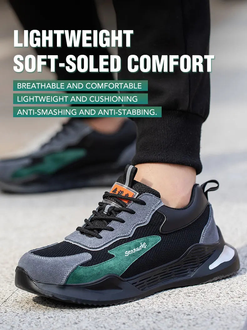 Men Safety Shoes Lightweight Steel Toe for Work for Workers Work Wear Industrial Safety Tennis Sneakers