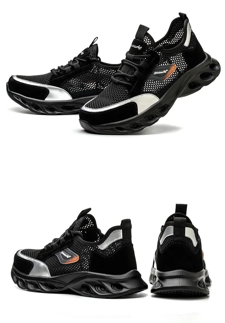 Men Safety Shoes Lightweight Steel Toe for Work for Workers Work Wear Industrial Safety Tennis Sneakers
