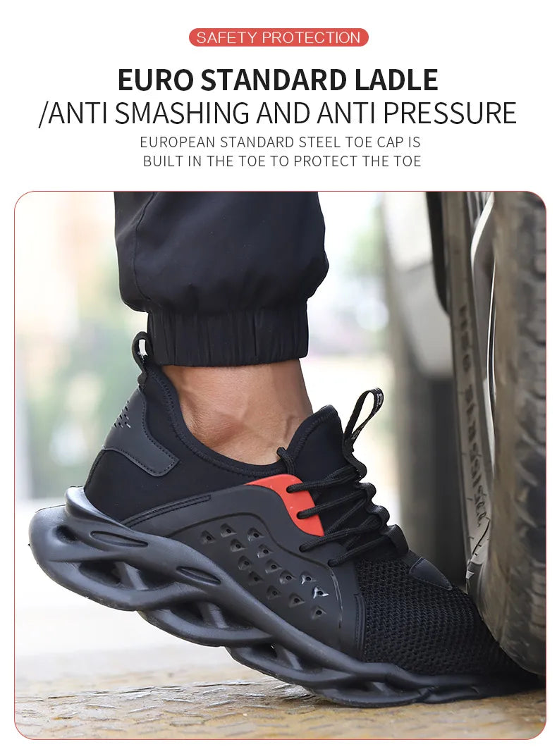 Lightweight Safety Shoes For Men Protective Work Boots Anti-smash Puncture Proof Industrial WorkShoes Outdoor Safety Sneakers
