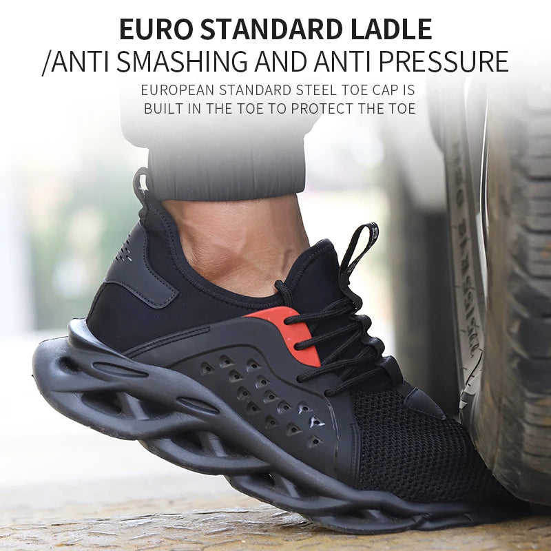 Lightweight Safety Shoes For Men Protective Work Boots Anti-smash Puncture Proof Industrial WorkShoes Outdoor Safety Sneakers