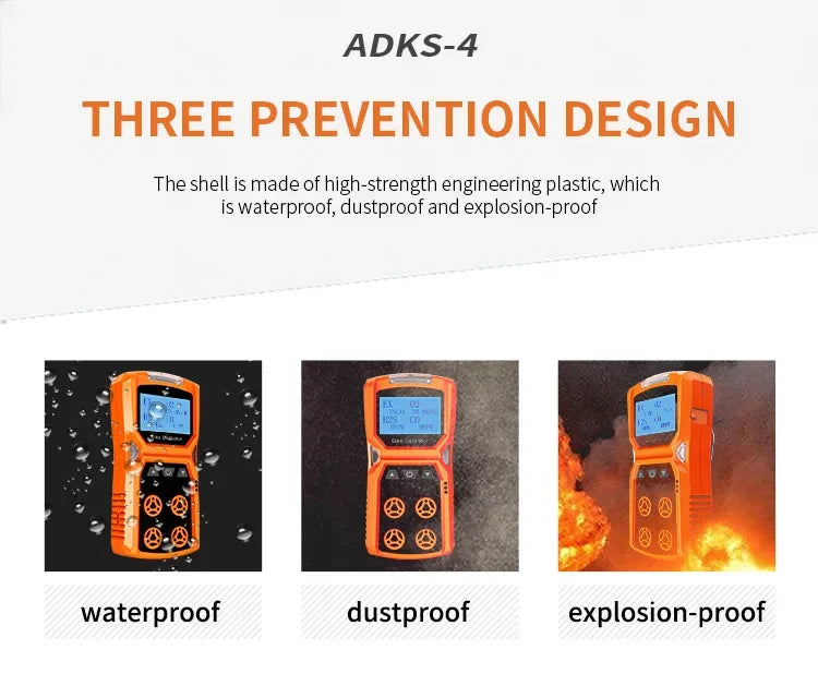 Multi Gas Detector Gas Meter O2 H2S CO LEL 4 in 1 Oxygen Hydrogen Sulfide Carbon Monoxide Combustible Gas Leak Detector