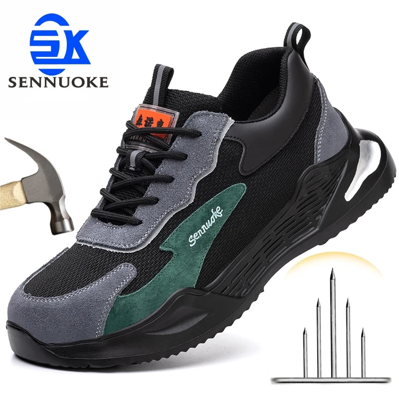 Men Safety Shoes Lightweight Steel Toe for Work for Workers Work Wear Industrial Safety Tennis Sneakers