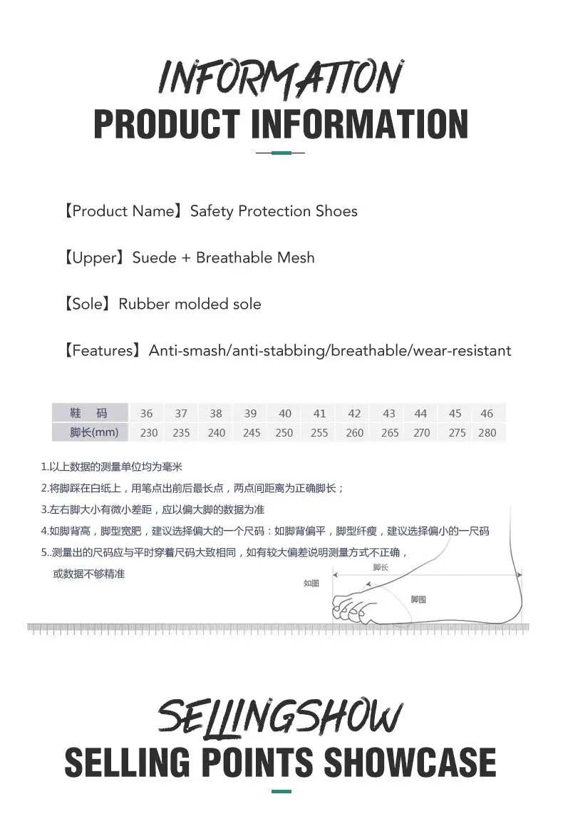 Men Safety Shoes Lightweight Steel Toe for Work for Workers Work Wear Industrial Safety Tennis Sneakers