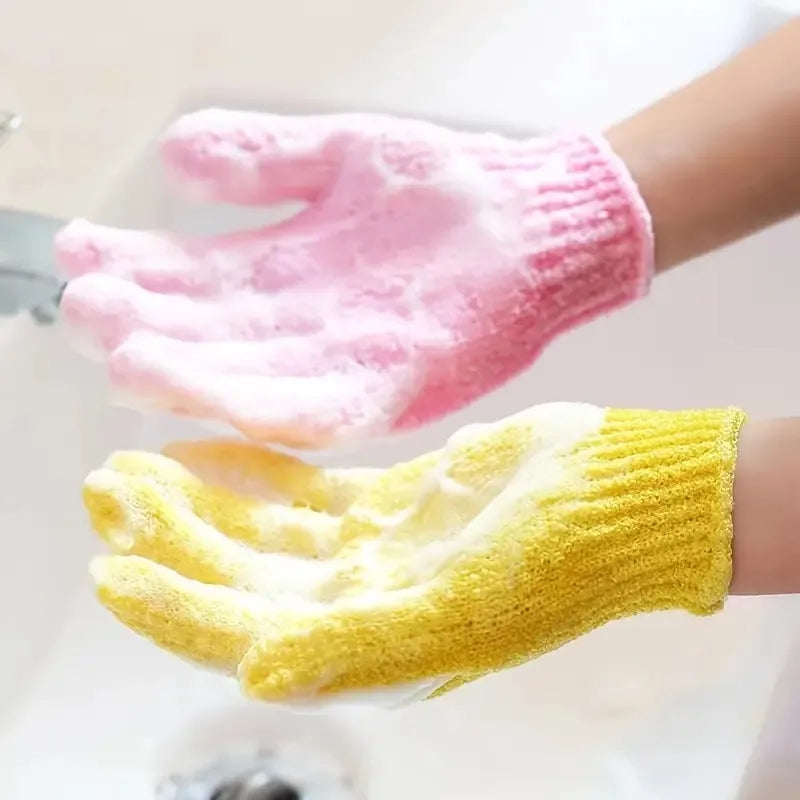 1/2/6pcs Dead Skin Removal Bath Gloves - Revitalize and Soften Skin Spa Quality Shower Scrub, Colorful Double-sided Accessories
