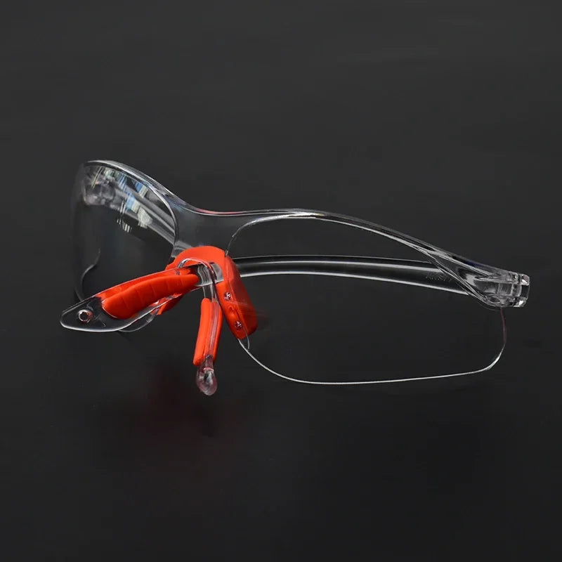 12PCS Lab Work Safety Eye Protective Glasses PC Material Anti Impact Wind Dust Proof Goggles Safety Riding Clear Glasses