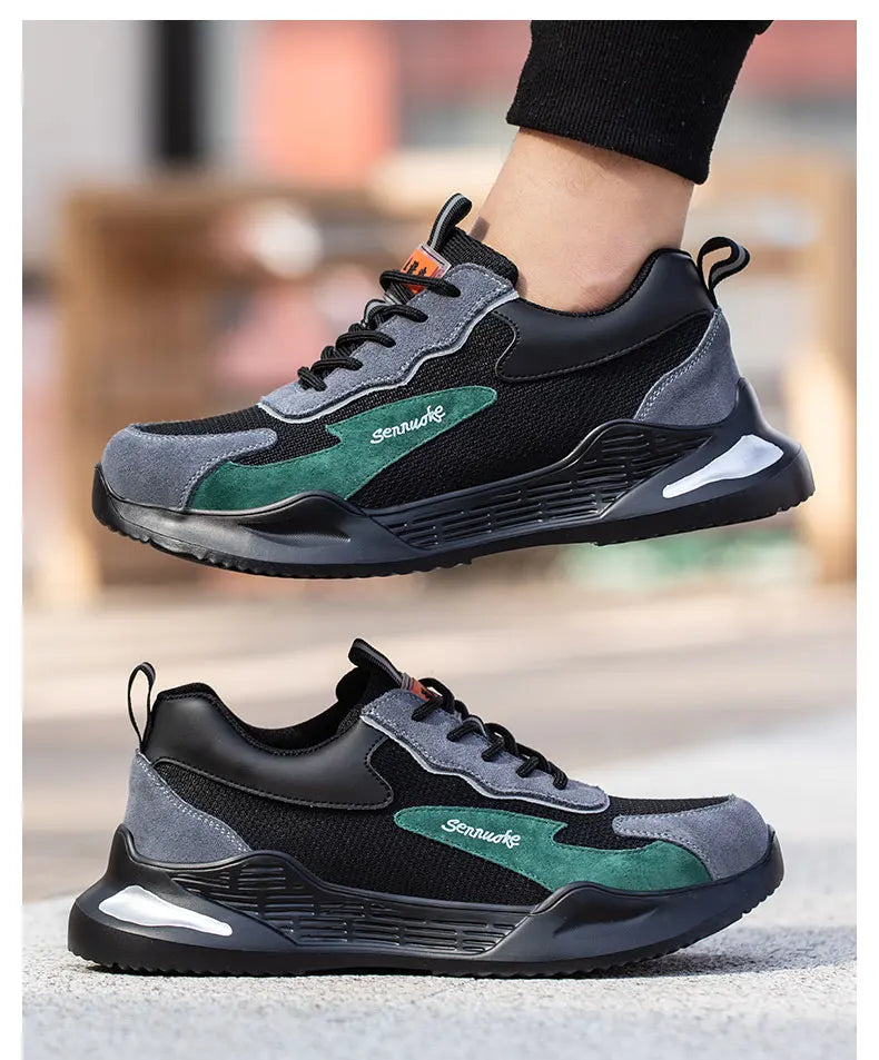 Men Safety Shoes Lightweight Steel Toe for Work for Workers Work Wear Industrial Safety Tennis Sneakers