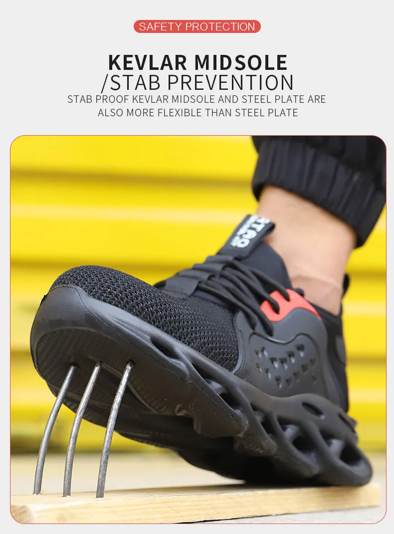 Lightweight Safety Shoes For Men Protective Work Boots Anti-smash Puncture Proof Industrial WorkShoes Outdoor Safety Sneakers
