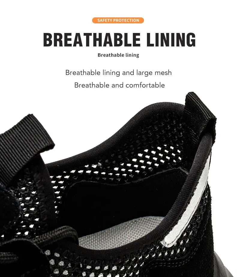 Men Safety Shoes Lightweight Steel Toe for Work for Workers Work Wear Industrial Safety Tennis Sneakers